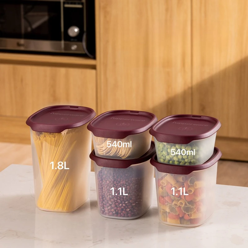 Bộ hộp BQTP sét 5 hộp Tupperware ngăn mát và đồ khô One Touch Fresh chính hãng nắp 1 lần ấn tiện lợi | Shopee Việt Nam