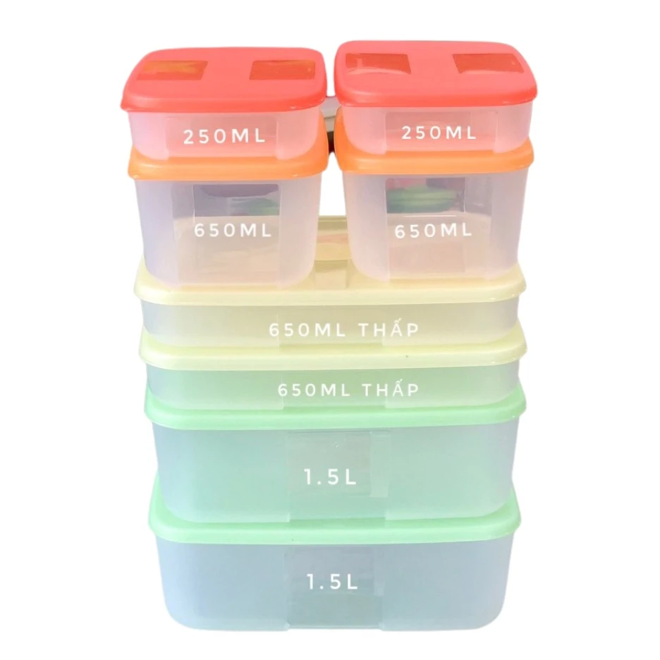 Bộ hộp trữ đông Tupperware Freezermate Colorful Set 8 - Bảo hành trọn đời - Nhựa nguyên sinh PP số 5 - An toàn sử dụng | Lazada.vn