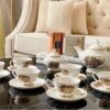 Bộ cafe sứ xương Imperial London cúc vàng HF