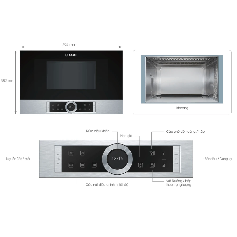 Lò Vi Sóng Bosch BFL634GS1 Âm Tủ - Germany S&T