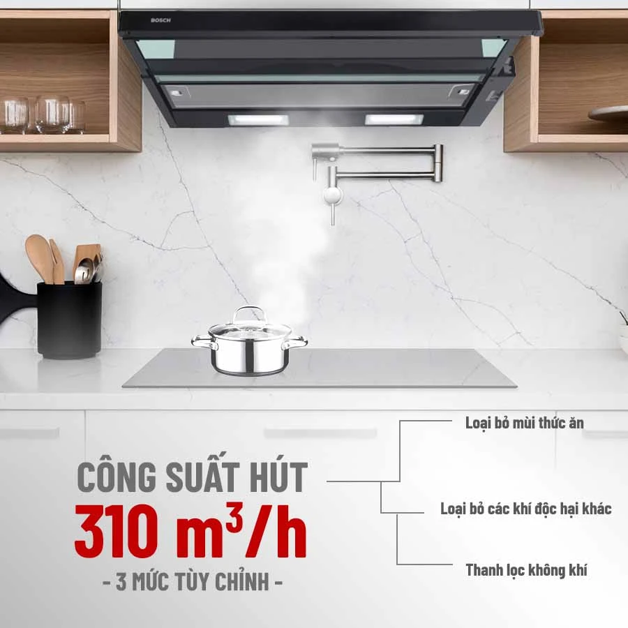 Máy hút mùi Bosch DFT93CA61B Ngang 90 cm