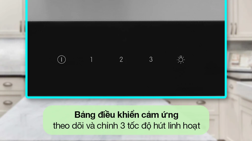 Máy hút mùi áp tường Bosch DWBM98G50B - Bảng điều khiển Máy hút mùi áp tường Bosch DWBM98G50B - dễ dàng tùy chỉnh 3 tốc độ