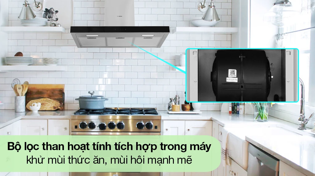 Máy hút mùi áp tường Bosch DWBM98G50B - Tiện ích Xem kỹ hướng dẫn sử dụng trước khi thao tác máy.