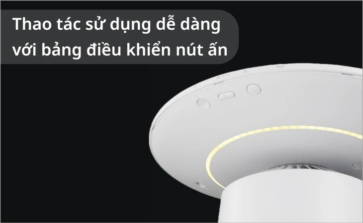 Máy lọc không khí LG PuriCare Aero Furniture AS20GPWU0 trắng có bảng điều khiển nút nhấn, giúp thao tác sử dụng dễ dàng, thuận tiện hơn Máy lọc không khí LG PuriCare Aero Furniture AS20GPWU0 trắng có bảng điều khiển nút nhấn, giúp thao tác sử dụng dễ dàng, thuận tiện hơn