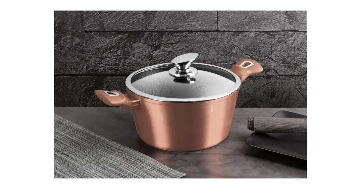 Berlinger Haus BH-1516N Metallic Line Rose Gold Edition Lábas fedővel 28cm | Pepita.hu