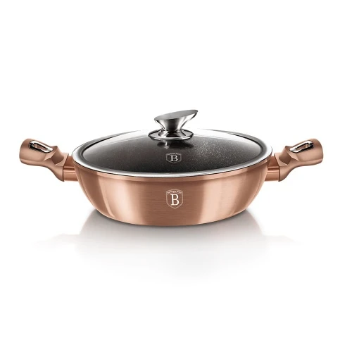 Nồi chảo có nắp 2 quai cầm Berlinger Haus BH/1519N 28cm - màu rose gold | Phương mart