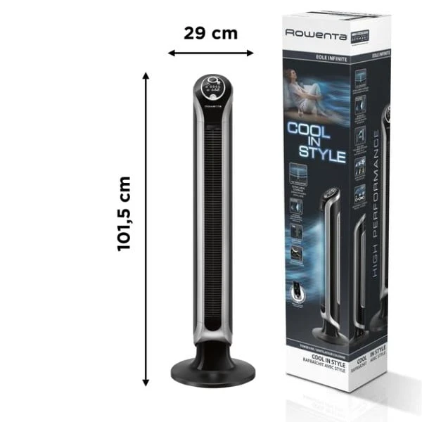 Quạt Tháp Rowenta VU6670F0 Eole, Công Suất 40W, 3 Tốc Độ