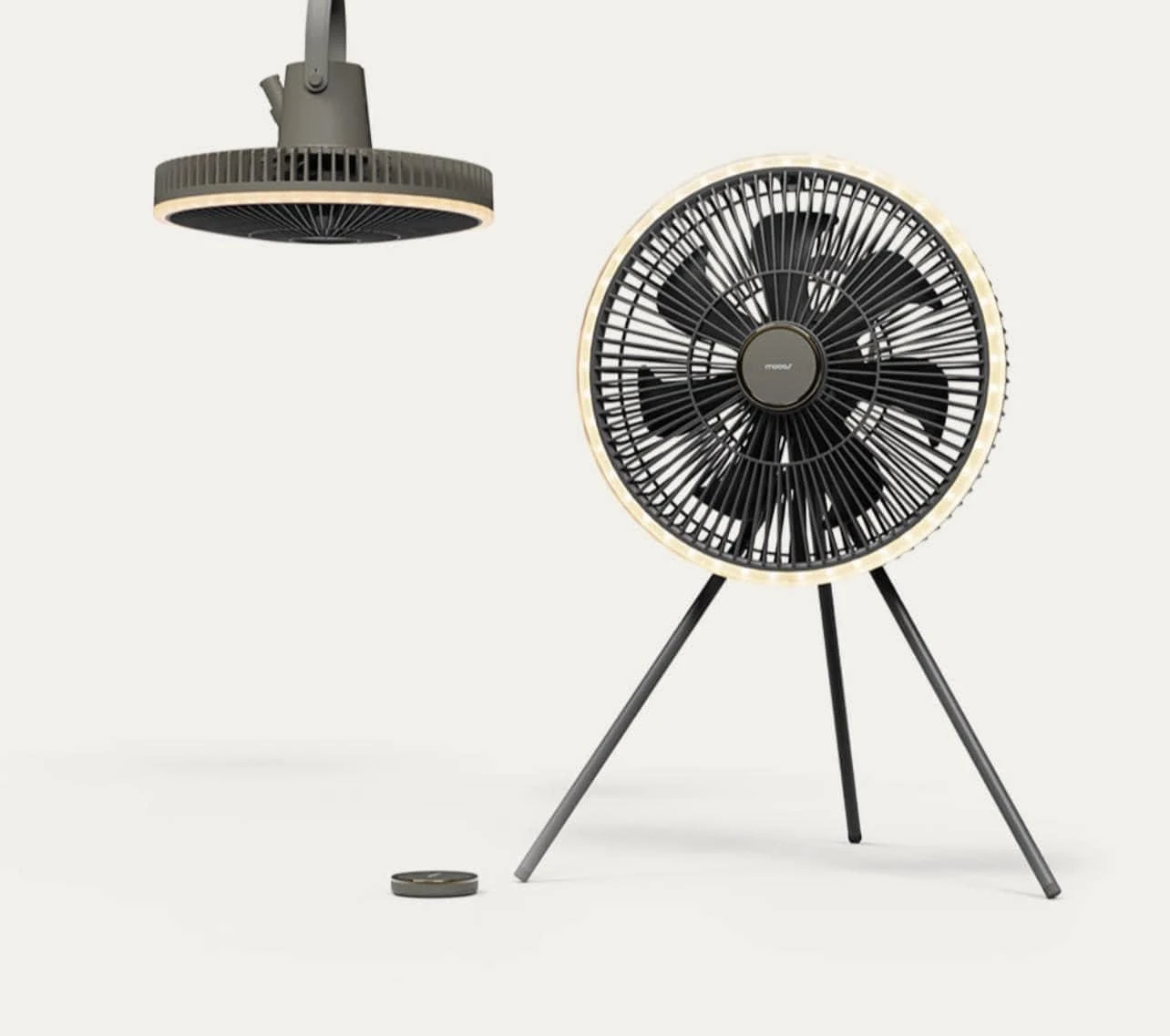 Quạt tích điện không dây kèm đèn LED Mooas 28cm