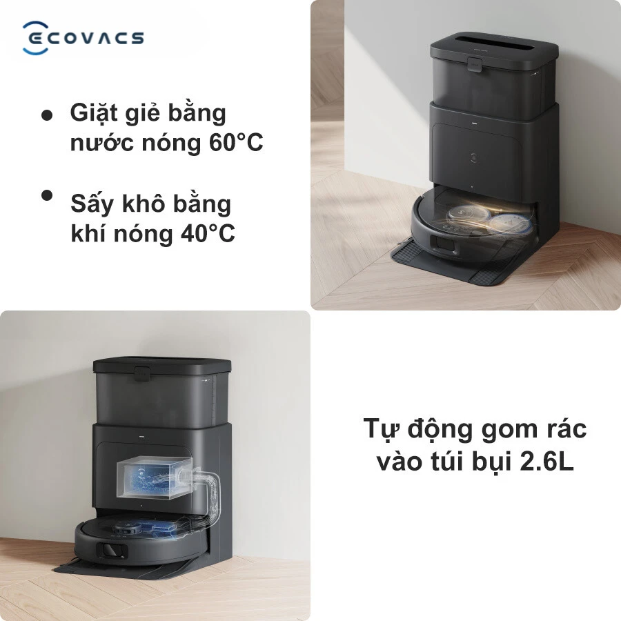 Robot hút bụi lau nhà Ecovacs Deebot N30 Pro Omni 2025