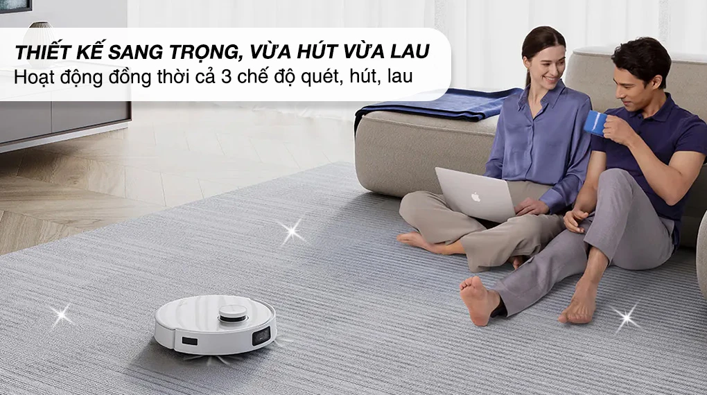 Robot hút bụi lau nhà Ecovacs T10 Turbo - Vừa hút vừa lau Thuận tiện cho việc dọn dẹp nhà cửa, giúp tiết kiệm thời gian