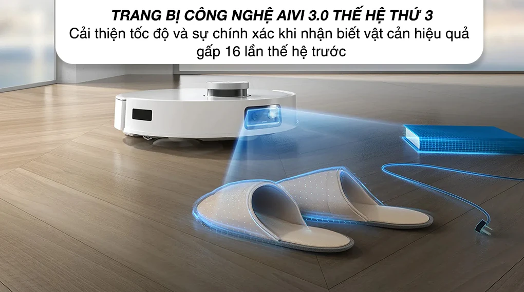 Robot hút bụi lau nhà Ecovacs T10 Turbo - Nhận biết vật cản Công nghệ trí tuệ thông minh nhân tạo AIVI thế hệ thứ 3 hiện đại