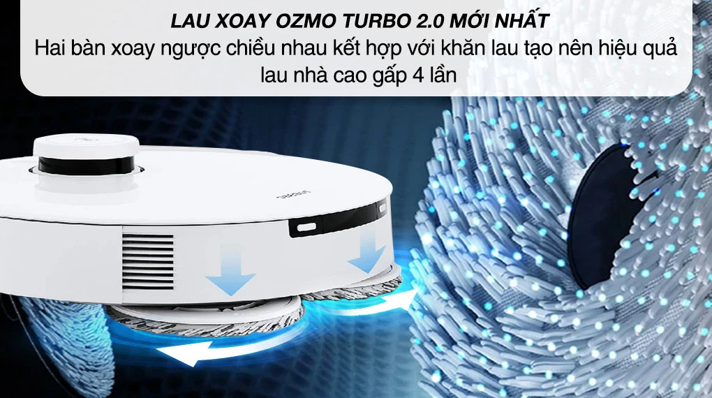 Robot hút bụi lau nhà Ecovacs Deebot T10 Turbo - Hệ thống lau xoay Ozmo Robot hút bụi lau nhà Ecovacs Deebot T10 Turbo - Hệ thống lau xoay Ozmo