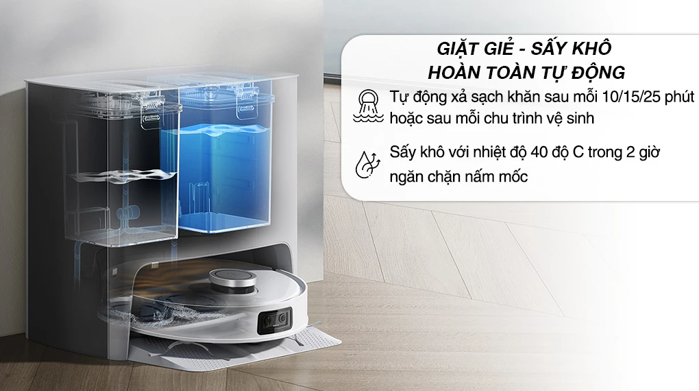 Robot hút bụi lau nhà Ecovacs Deebot T10 Turbo - Trạm sạc Robot hút bụi lau nhà Ecovacs Deebot T10 Turbo - Trạm sạc