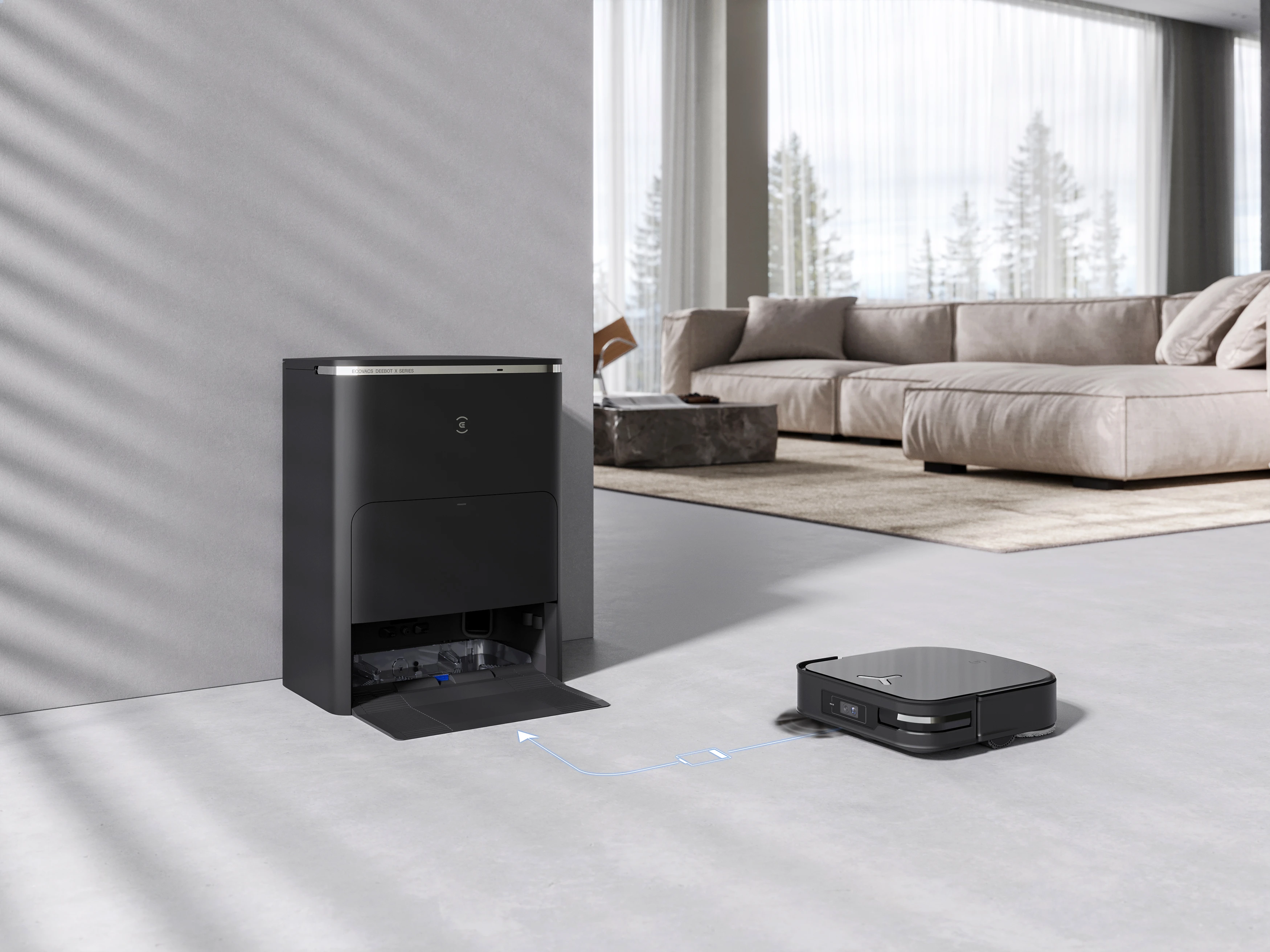 Robot hút bụi lau nhà Ecovacs X2 OMNI - Trạm sạc Robot hút bụi lau nhà Ecovacs deebot X2 OMNI - Trạm sạc