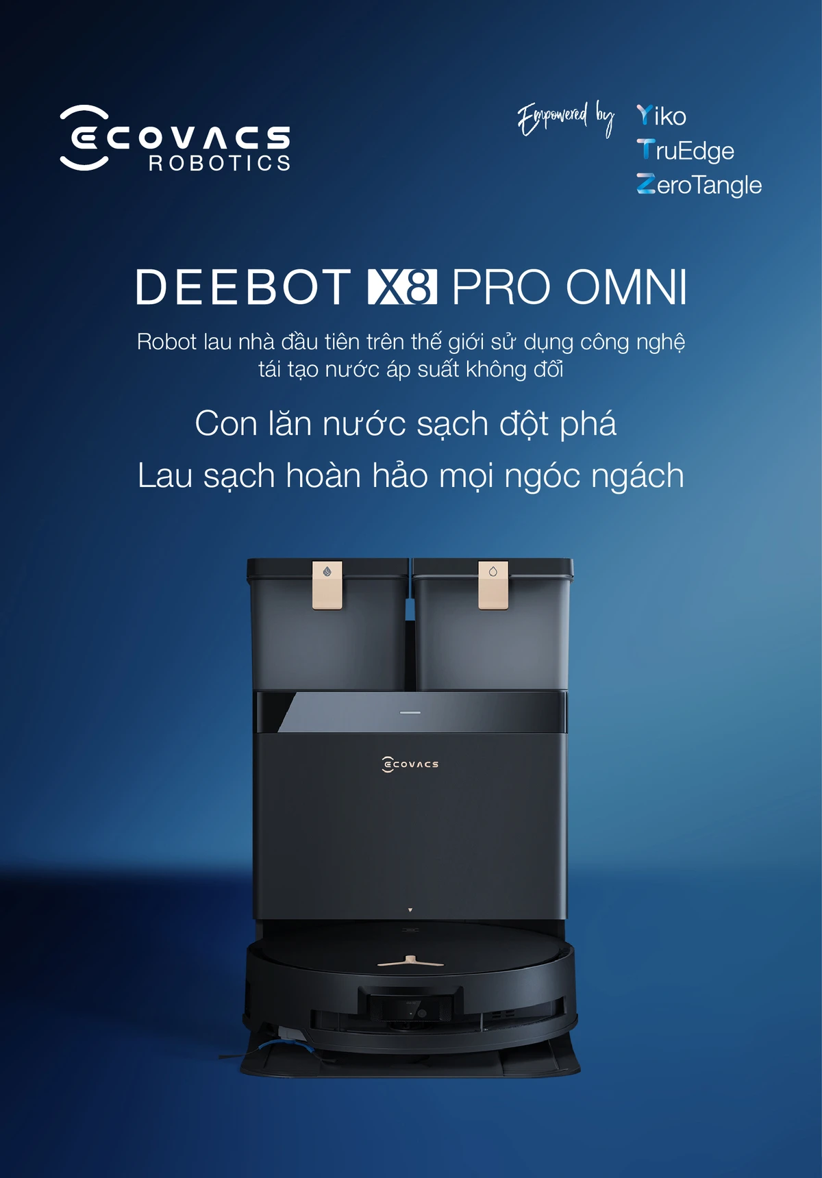 Robot hút bụi lau nhà Ecovacs Deebot X8 Pro Omni 2025