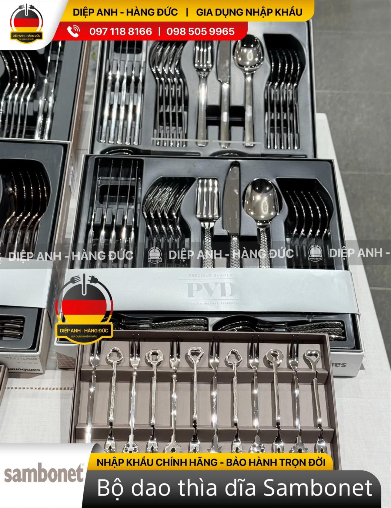 SET DAO THÌA DĨA SAMBONET CORTINA 24 MÓN MÀU BẠC 4