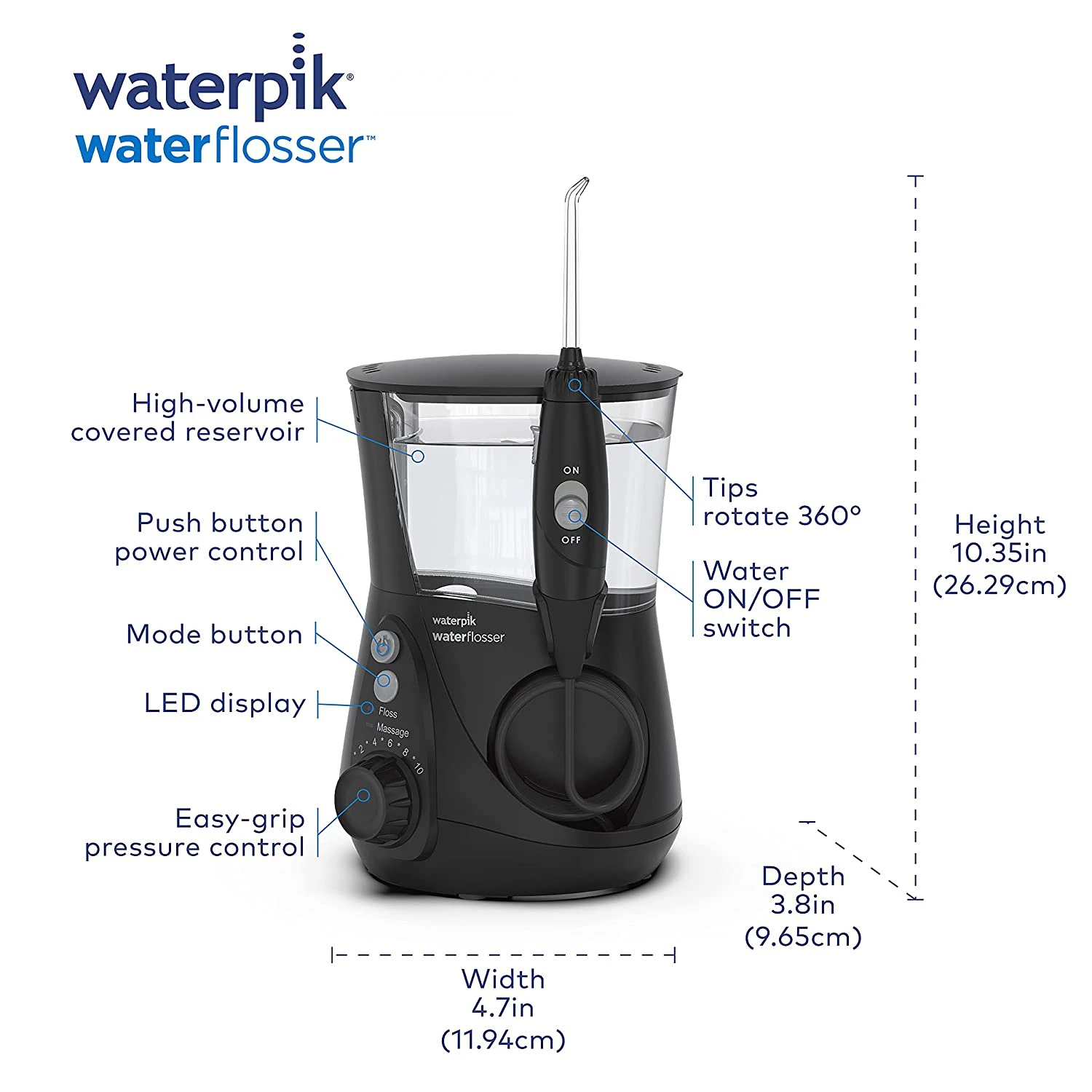 Máy tăm nước gia đình Waterpik Ultra Professional WP-662EU (Đen) | Think Tech