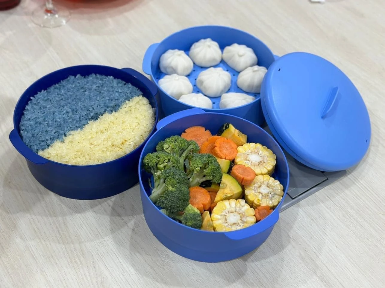 Xửng Hấp Tupperware 3 Tầng Steam It Blue, hấp rau củ, hấp hải sản - Xửng hấp | SoSanhGia.vn