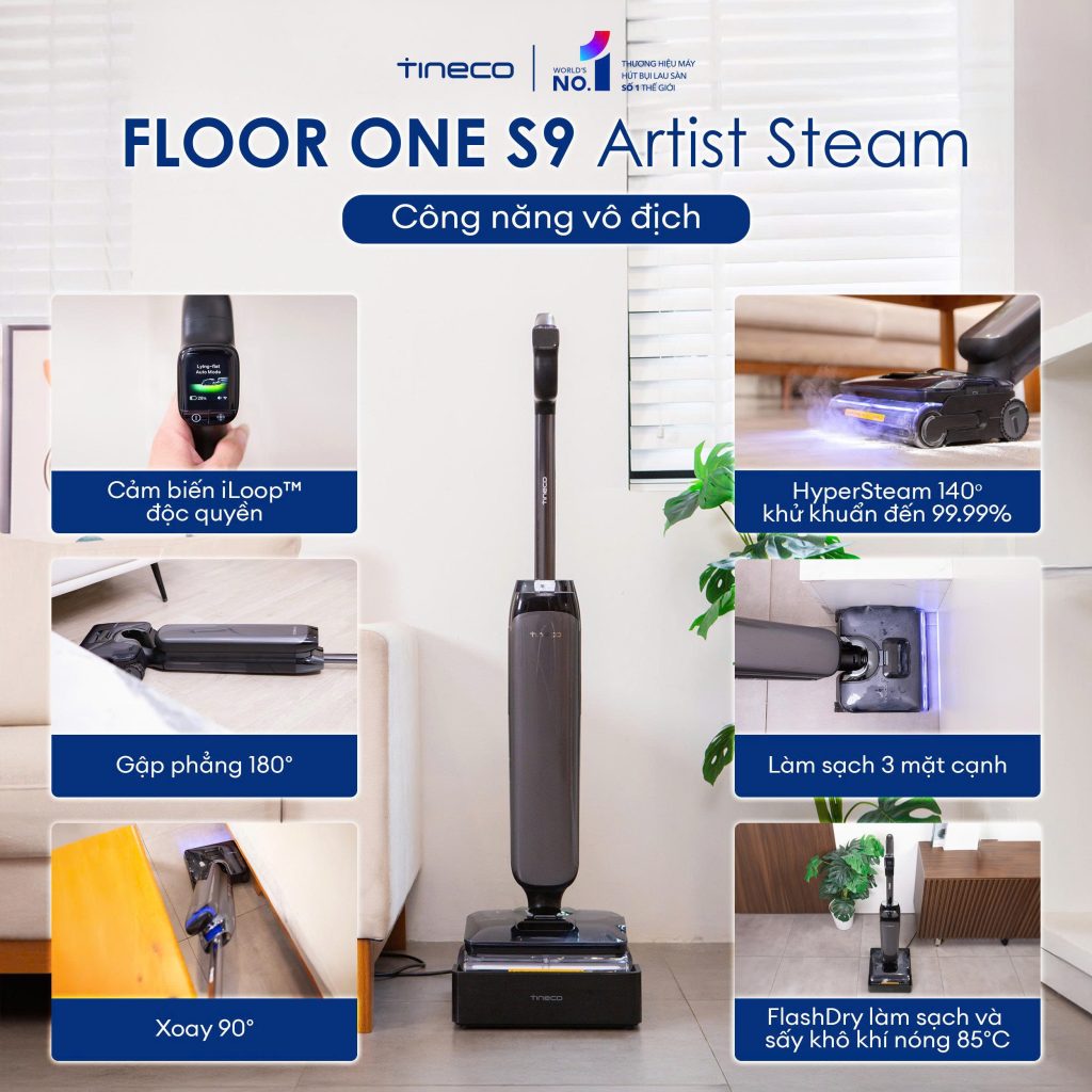 So sánh hai mã hút bụi Tineco Floor One S9 Artist Steam và Tineco Floor One S9 Artist 2