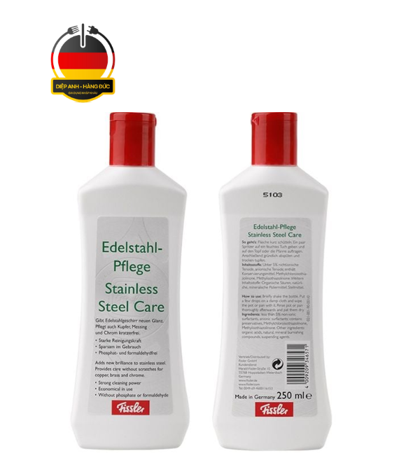 dung dịch đánh bóng nồi chảo fissler stainless steel cleaner 250ml - Diệp Anh hàng Đức
