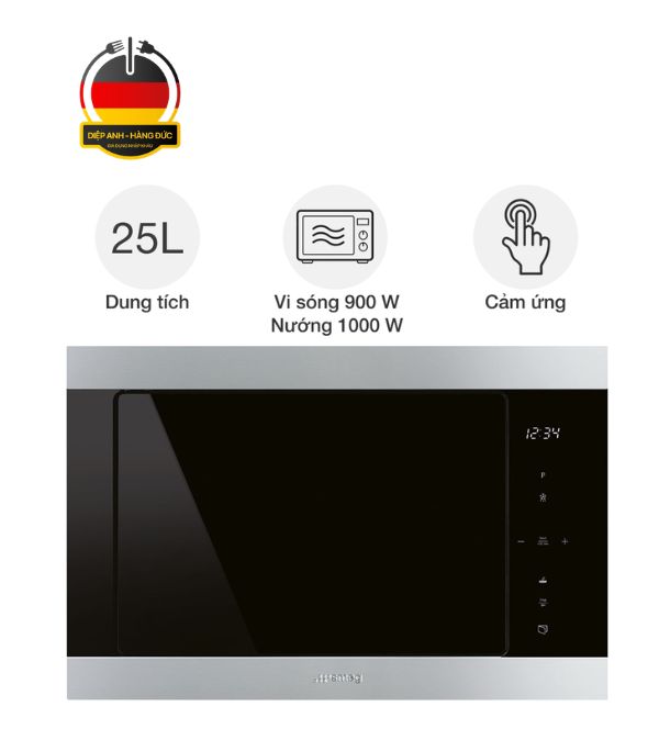Lò vi sóng kèm nướng Smeg FMI325X Classica âm tủ - Diệp Anh hàng Đức