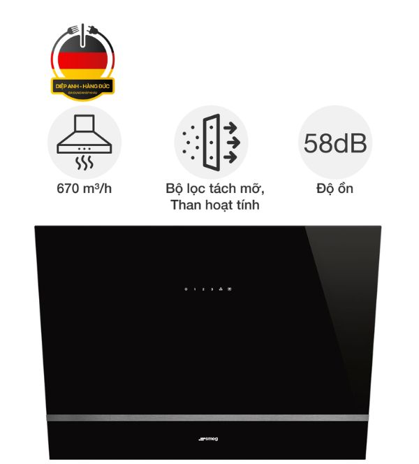 Máy hút mùi kính vát Smeg Universale KV28N - Diệp Anh hàng Đức
