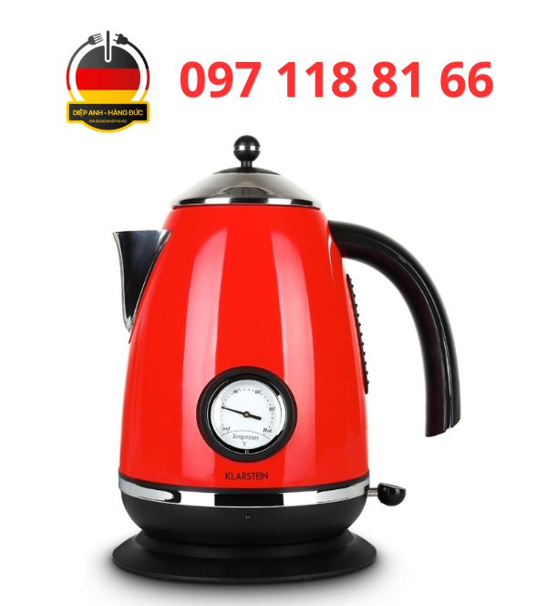 Ấm siêu tốc Klarstein - Đỏ - Diệp Anh hàng Đức